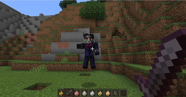 Жуткий моб идет на игрока