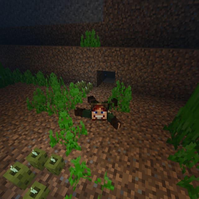 Игрок ползает под водой