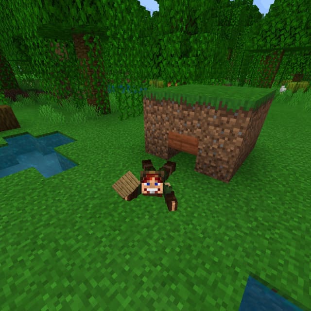 Игрок ползает по земле