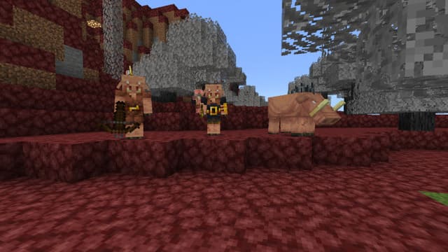 Пиглины и хоглины в биоме Нижнего Мира