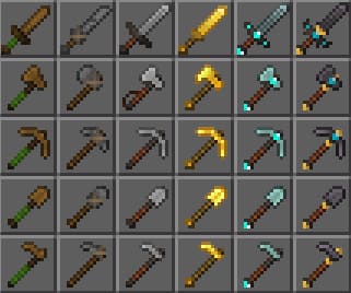 Иконки инструментов и оружия