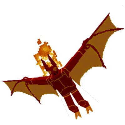 Огненная летучая мышь летает