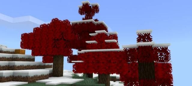 Листва в снежном биоме