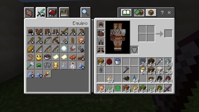 Инвентарь игрока с броней викинга