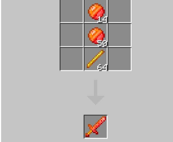 Крафт меча из огненного стержня