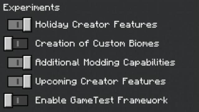 Активация экспериментальных настроек