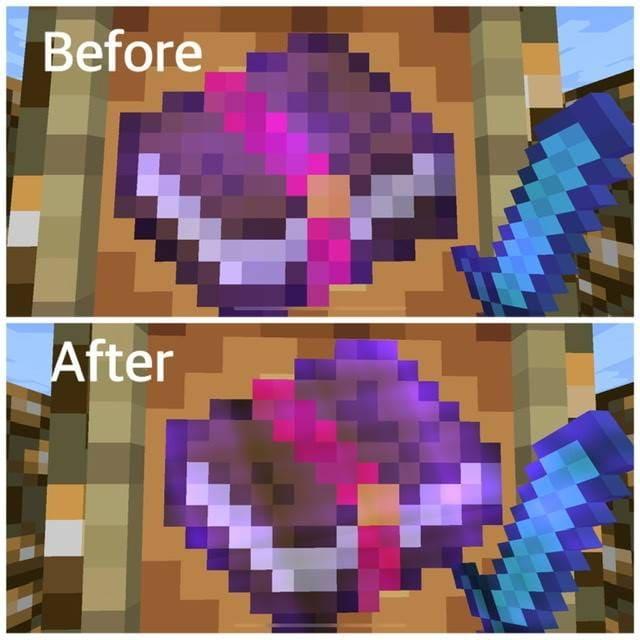 Сравнение книги зачаровывания до и после установки сборки