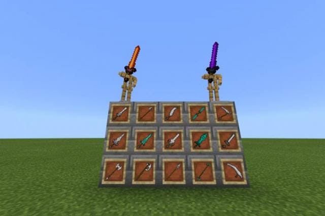 Различные виды оружия в игре