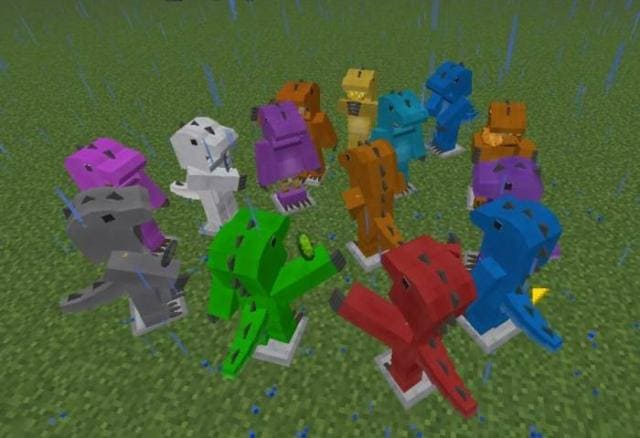 Броня динозавра разных цветов