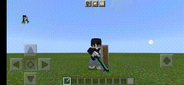 Атака мечом с кнопкой красться и щитом