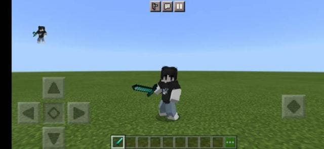 Кнопка красться с алмазным мечом