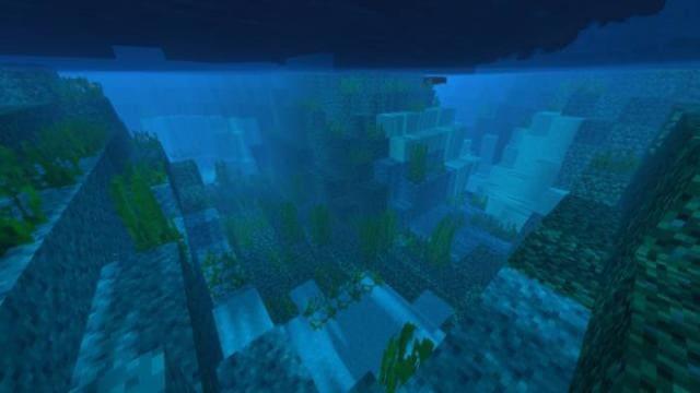 Ярко-синяя вода в океане