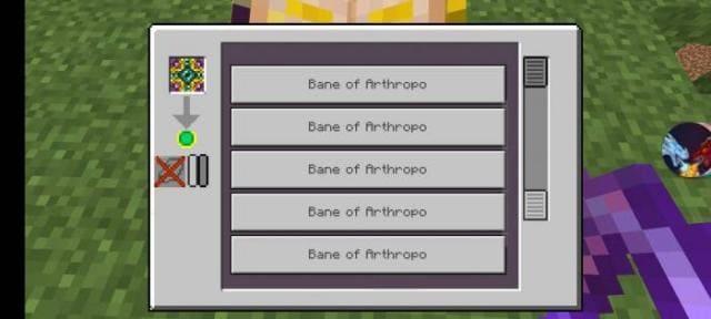 Зачаровывание в меню стола