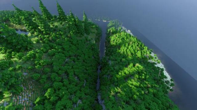 Река посередине острова