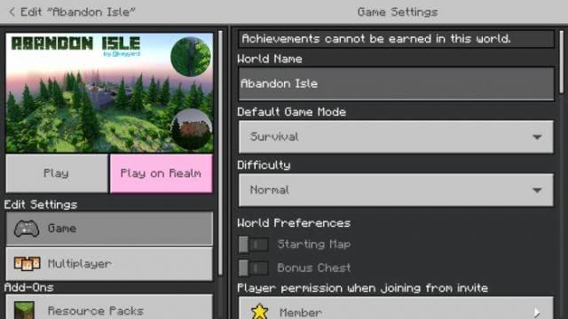 Настройка мира с островом