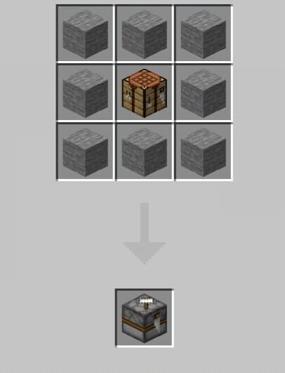 Крафт блока мастерской из камней
