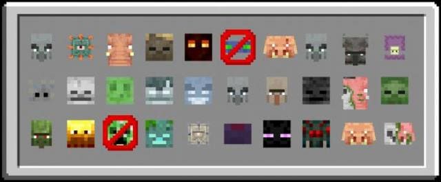 Множество иконок мобов
