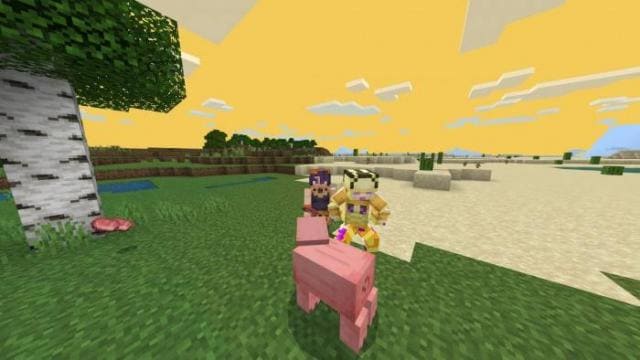 Игрок рядом со свинкой