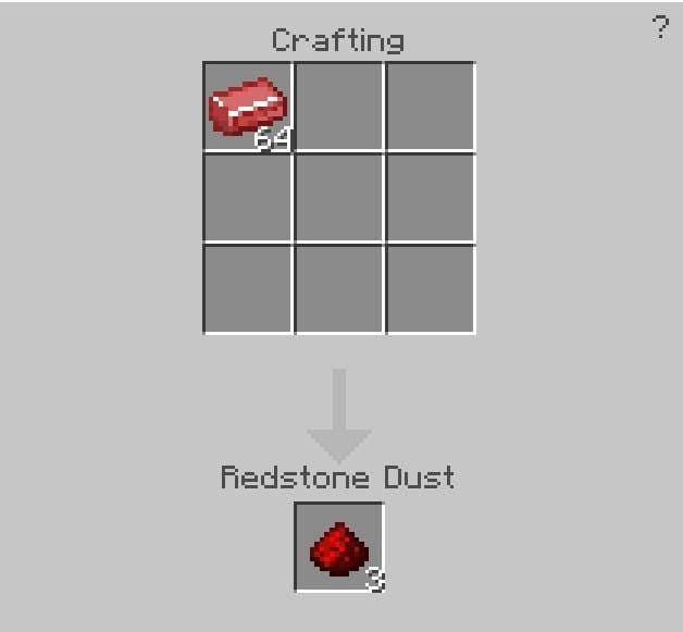 Получение редстоуна из слитка