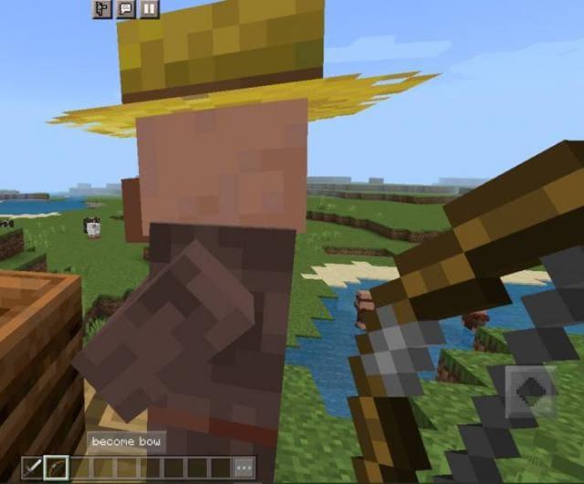 Игрок превращает деревенского жителя в лучника