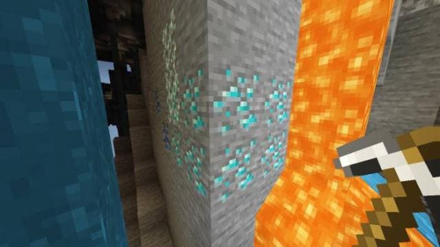 Алмазная жила рядом с лавой