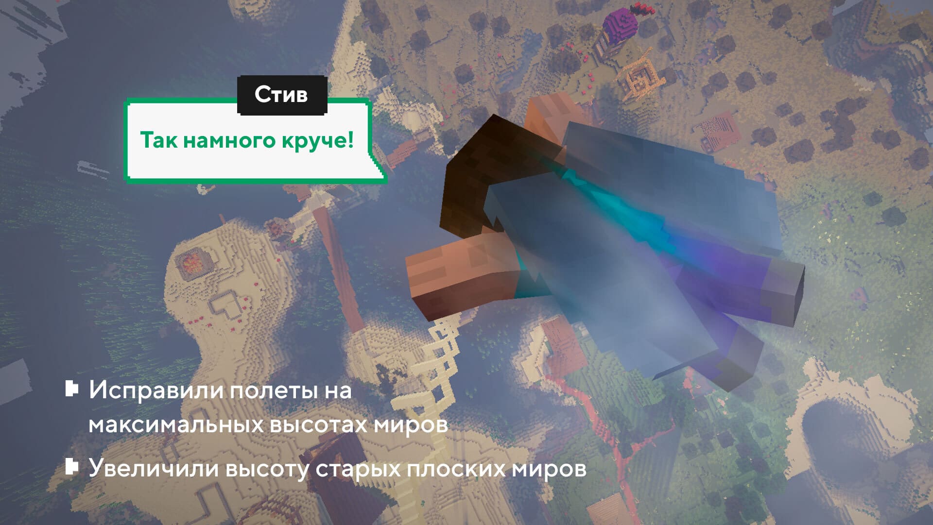 Стив летает на Элитрах