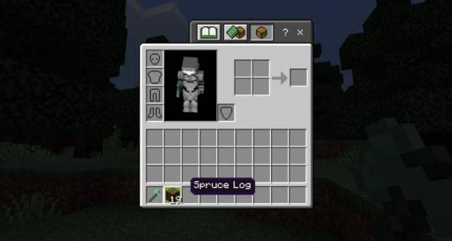 Добытое дерево в инвентаре