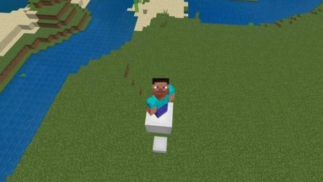 Игрок на верхнем блоке лифта