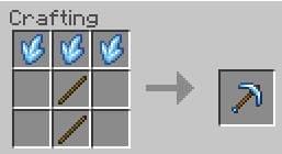 Крафт кирки из лунного камня