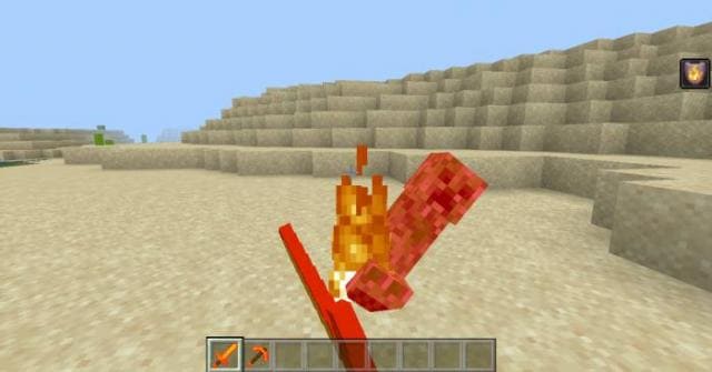 Игрок сжигает крипера