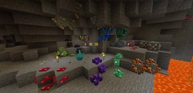 Все виды руды дополнения в пещере