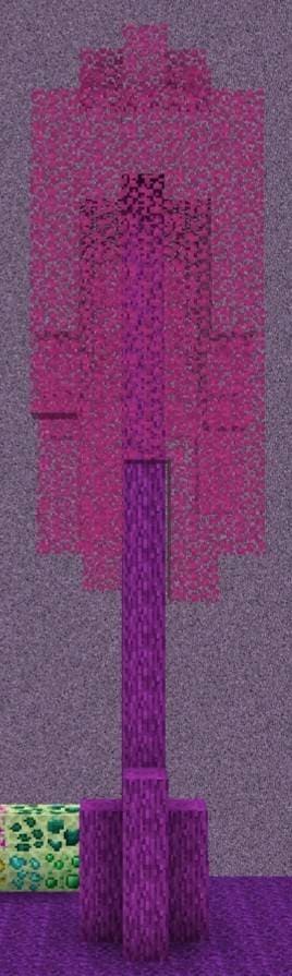 Дерево с розовыми листьями