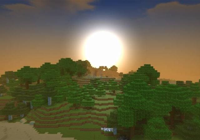 Яркое солнце на горизонте