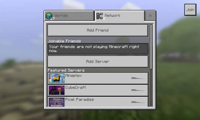 Выбор серверов в игре