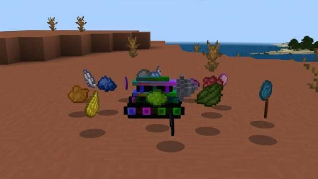 Разнообразные предметы в добытчике