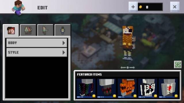 Меню стилизации персонажа