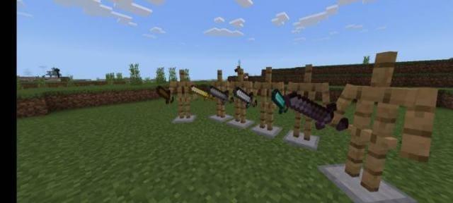 Мечи в стойках для брони