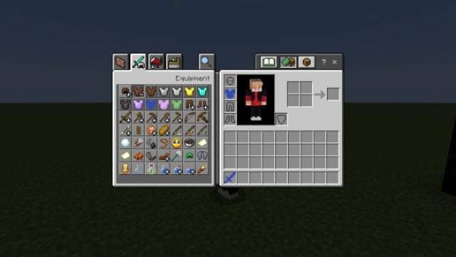 Инвентарь игрока с невидимыми предметами