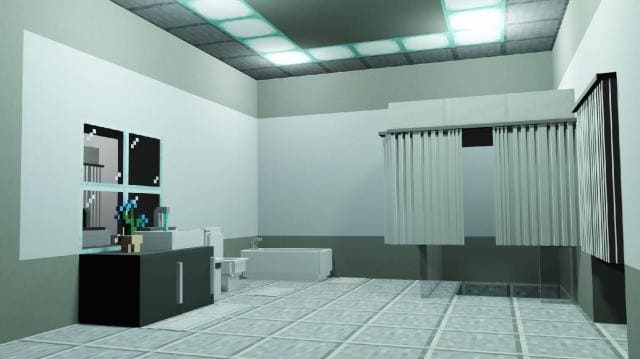 Белая, улучшенная ванная