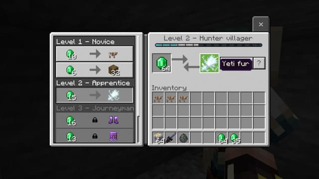 Покупка предметов у охотника