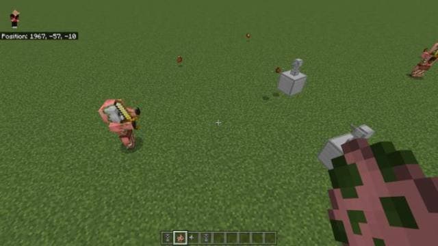 Пиглин-зомби против турели