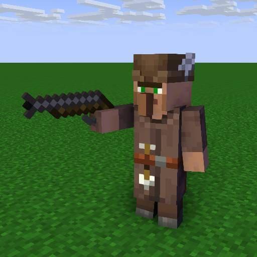 Деревенский житель с пистолетом