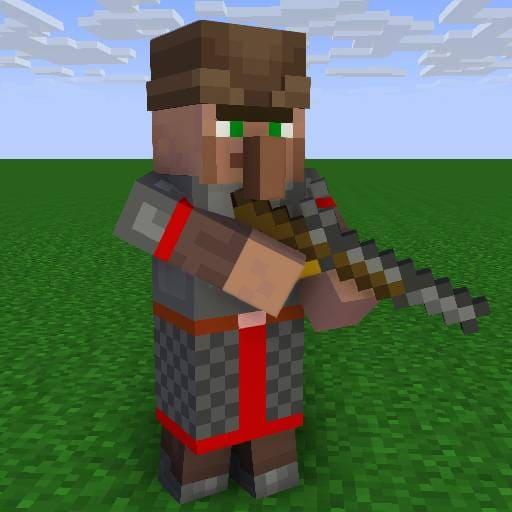 Деревенский житель с ружьем