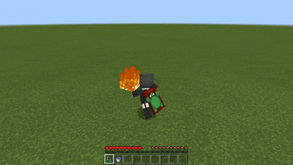 Горящий игрок получает урон