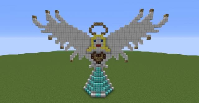 Вид на маленького ангела спереди