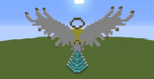 Вид на маленького ангела сзади