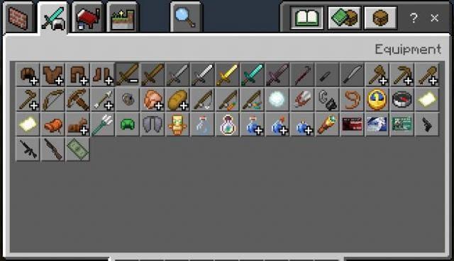 Инвентарь с оружием