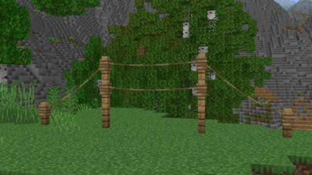 Веревки между двумя столбами