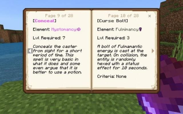 Свойства заклинаний