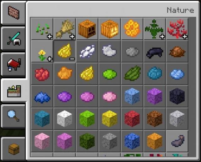 Блоки в инвентаре